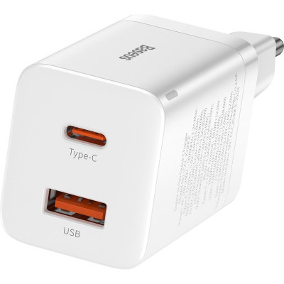 Зарядний пристрій Baseus Super Si Pro C+U 30W (CCSUPP-E02) white (948117) Вінниця - фото 1