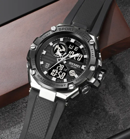 Часы мужские наручные спортивные Skmei 2119 (Черный с серебристым) Киев