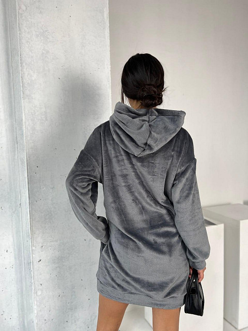 Женская удлинённая теплая туника -платье.  Двухсторонняя мохра 42-52р. Киев - изображение 4