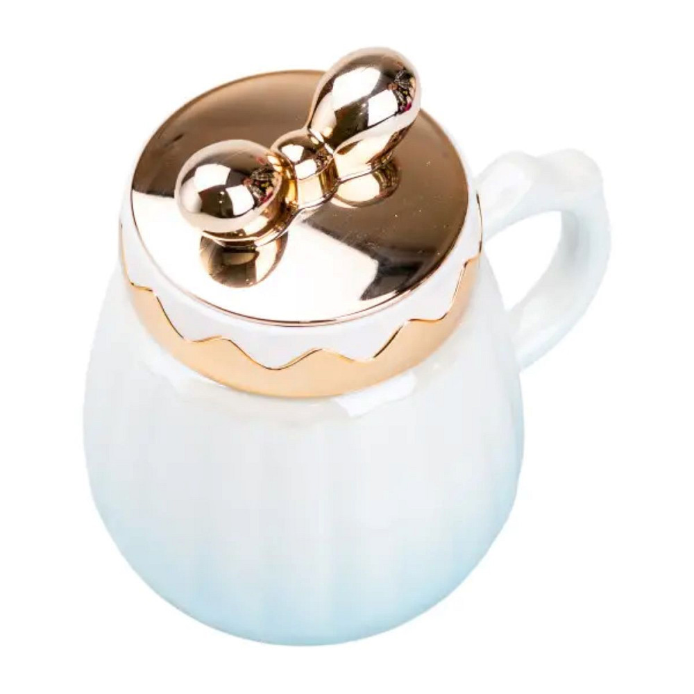 TS Kitchen Чашка порцелянова 500 мл із кришкою Блакитна HP7194BL Коломыя - изображение 2