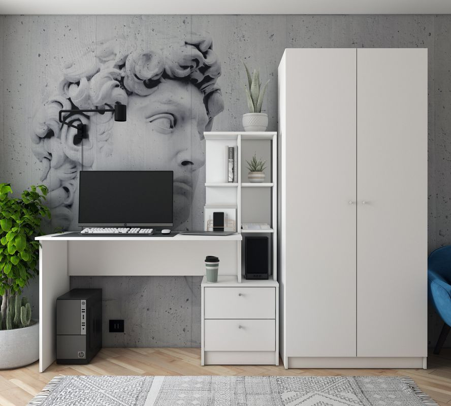 Офісний стіл Doros Т7 136х55х138 см Білий (DRS-011328) Львів - фото 1