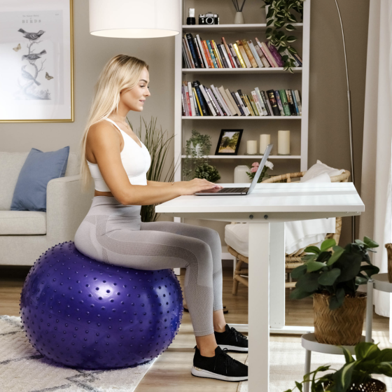 Фітбол масажний Hop-Sport 65см фіолетовий + насос Київ