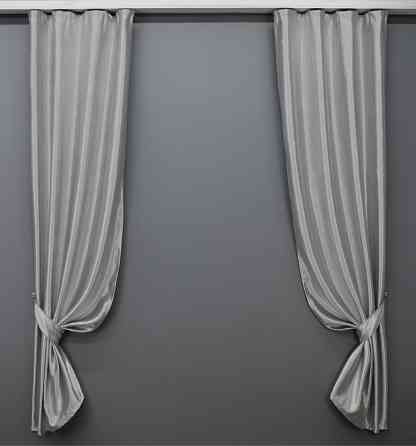 Комплект готовых штор VR-Textil Блэкаут № 172ш Серый с синим 100х250 см 2шт (31-665) Киев