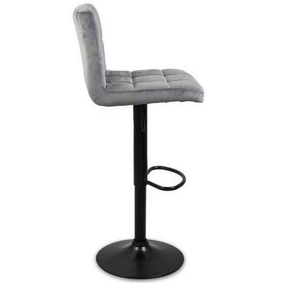 Барный стул со спинкой Hoker Just Sit MONZO-VELVET регулируемый кресло для кухни Серый Киев