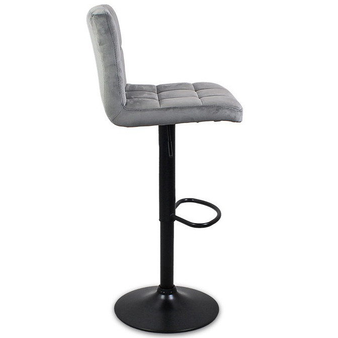 Барный стул со спинкой Hoker Just Sit MONZO-VELVET регулируемый кресло для кухни Серый Киев - изображение 4