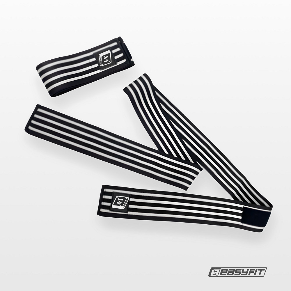 Бинт для присідань EasyFit фіксатор колінного суглоба (чорно-білий) Коломия - фото 4