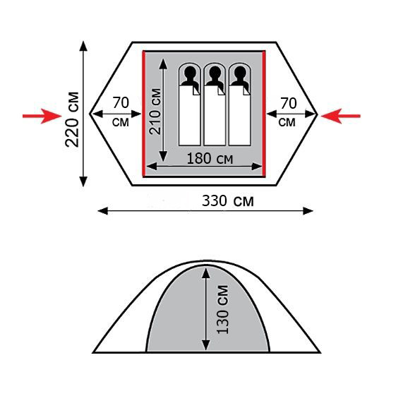 Палатка Tramp ROCK 3 (V2) зеленая Киев - изображение 10