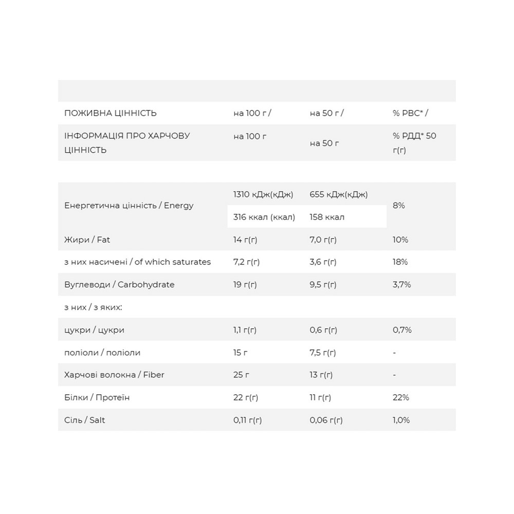 Протеиновый батончик Fit Win Vegan Bar 12x50g фундук и карамель Киев - изображение 4