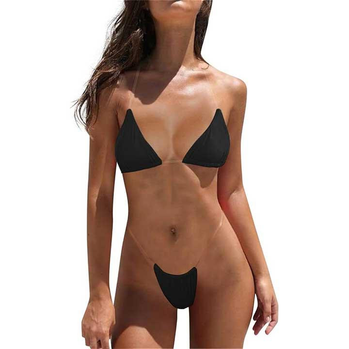 Сексуальный купальник бикини на силиконовых бретелях XS-S черный Винница - изображение 3