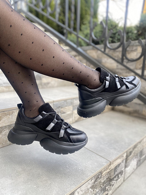 Vanessa Кросівки жіночі VANESSA C1-145T-2 чорні (весна-осінь, шкіра+замша натуральна) (4401) 36 Коломыя - изображение 3