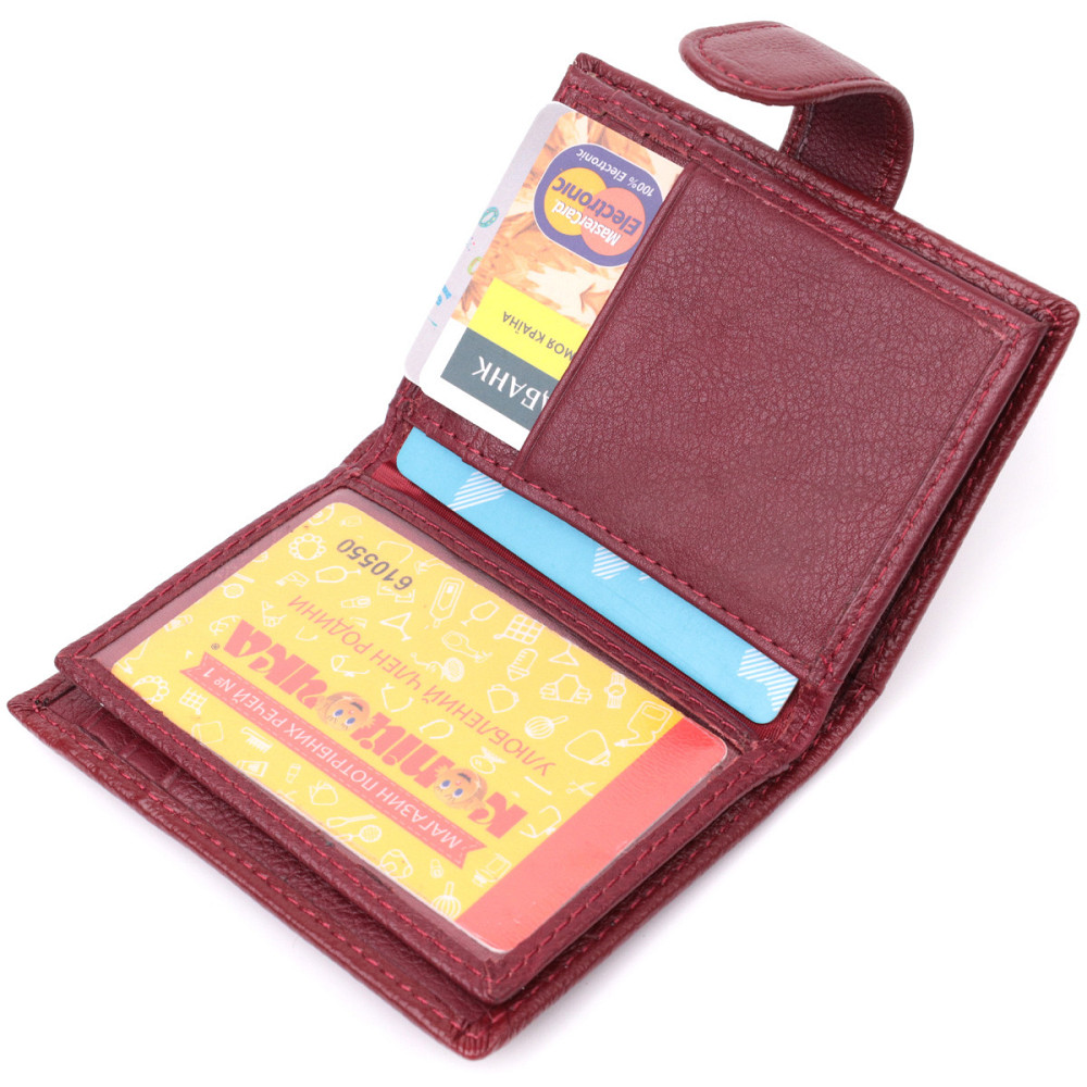 Практичная визитница из натуральной кожи ST Leather 22468 Бордовый Киев - изображение 5