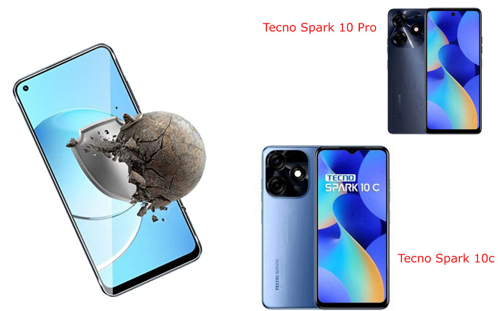 Захисне скло DefenzoGlass для Tecno Spark 10 Pro (KI7), Spark 10c – подвійна міцність Київ - фото 3