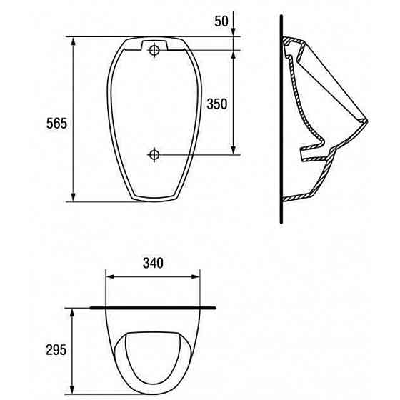 Пісуар Cersanit APOLLO А100 з кріпленням (підвід сзаду) (000010677) Київ