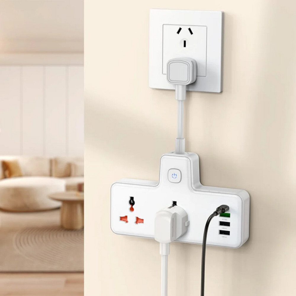 Мережевий подовжувач HOCO AC12 Reise 2-position expansion socket(PD30W/1C3A) (US) White (6942007607087) Київ - фото 4