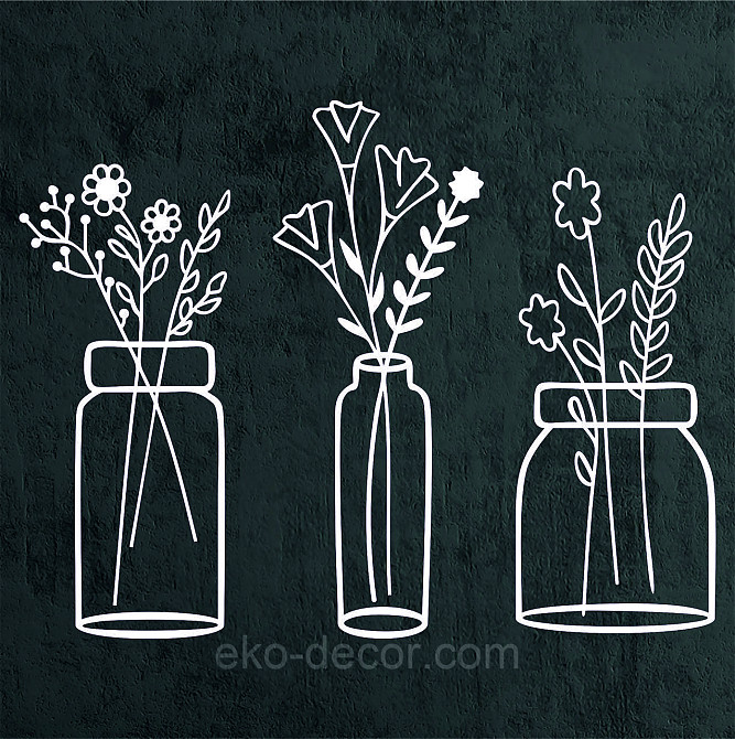 Декоративне настінне Панно «Квіти» Декор на стіну 50*65 см, Білий Київ - фото 3