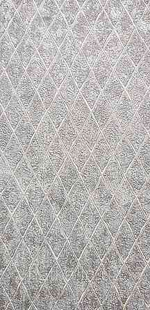 Шпалери вінілові на флізеліні Marburg Aura метрові смуги сіточкою структурні сіро-бежеві Київ