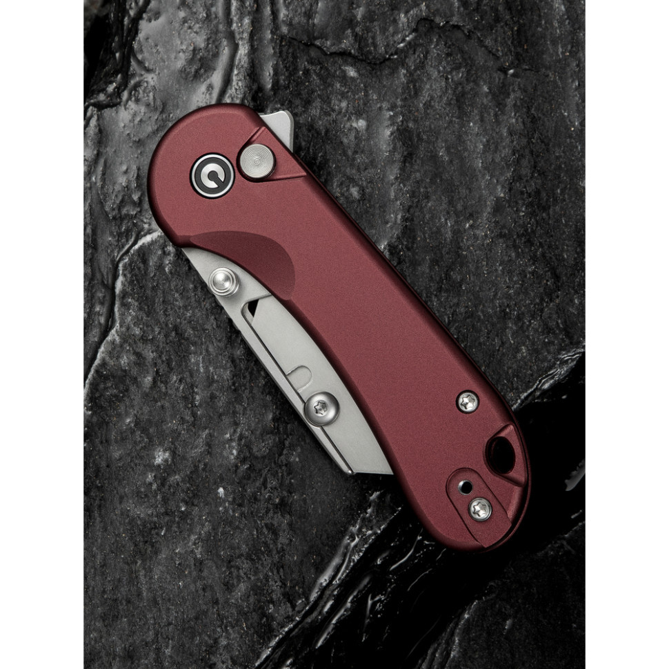 Ніж трапеція складаний кишеньковий Civivi Elementum Utility, (5.8 см) 6Cr13 / Aluminum червоний Київ - фото 14