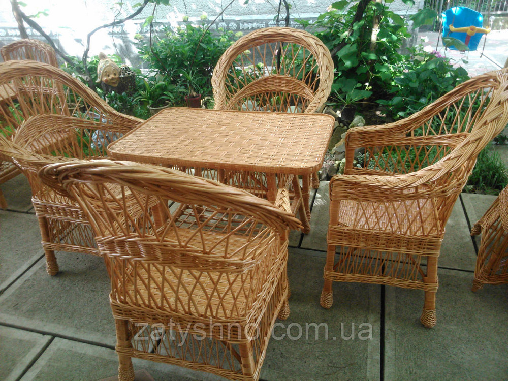 Крісла та стіл плетені з лози Київ - фото 2