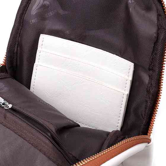 Зручна жіноча слінг сумка через плече з екошкіри Vintage 22752 Білий Київ