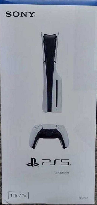 Приставка: SONY PlayStation 5 Slim Blu-Ray 1TB. Новая консоль Sony PlayStation 5 Slim Blu-Ray 1TB. В коробке з Киев - изображение 1
