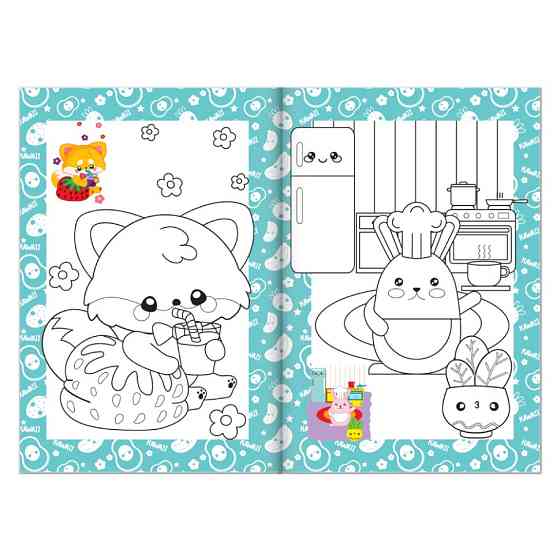 Книжка розмальовка "Каваї" РМ-48-42 с цветными подсказками Вінниця