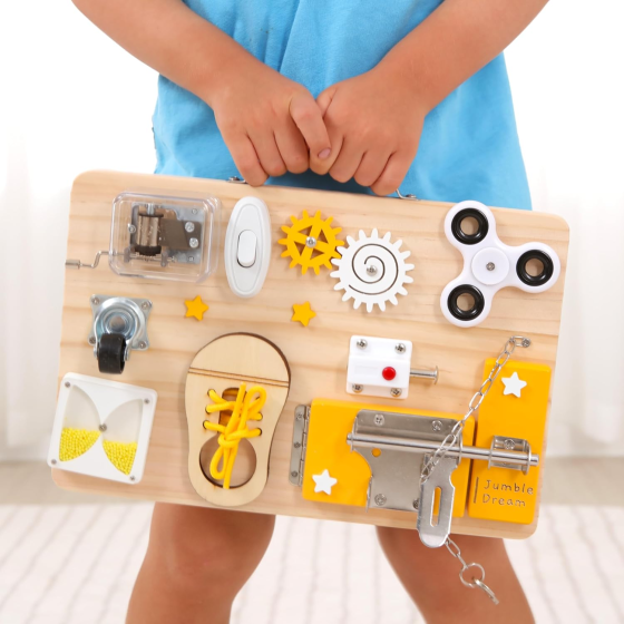 Багатофункціональна дитяча розвиваюча дошка Бізіборд Монтессорі Jumble Dream 30*20см Луцк