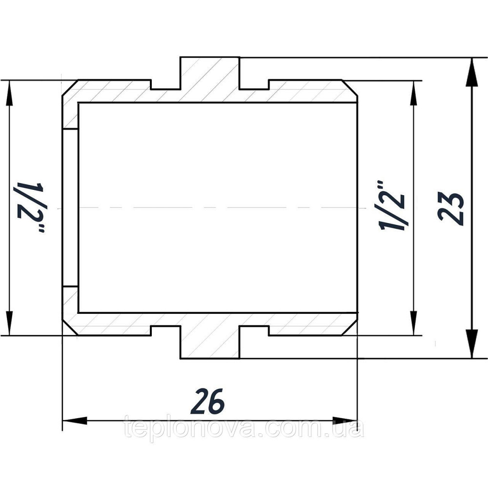 Ніпель 1/2 | НН нікельований під прокладку NN332G OPTIMUM Чернівці - фото 3