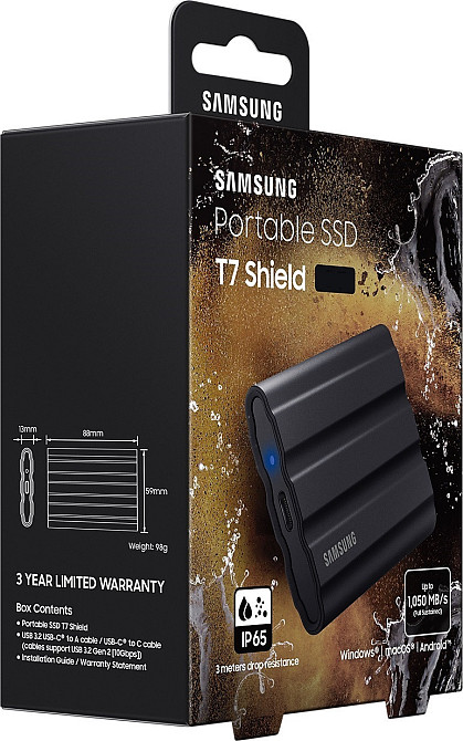 Накопичувач зовнішній SSD 2.5" USB 2.0TB Samsung T7 Shield Black (MU-PE2T0S/WW) ( 11722 ) Харків - фото 8
