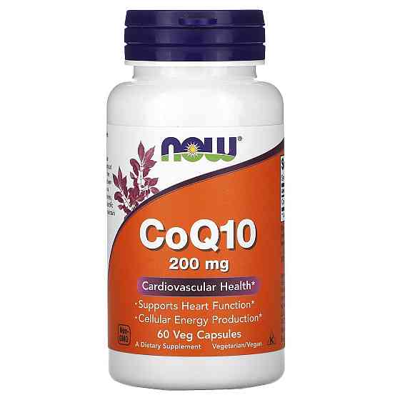 Коензим Q10 (CoQ10), NOW Foods, 200 мг 60 капсул Київ