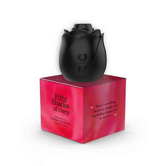 Клиторальный стимулятор в форме розы Fifty Shades of Grey Rose Clitoral Suction черного цвета Sex Aura Киев