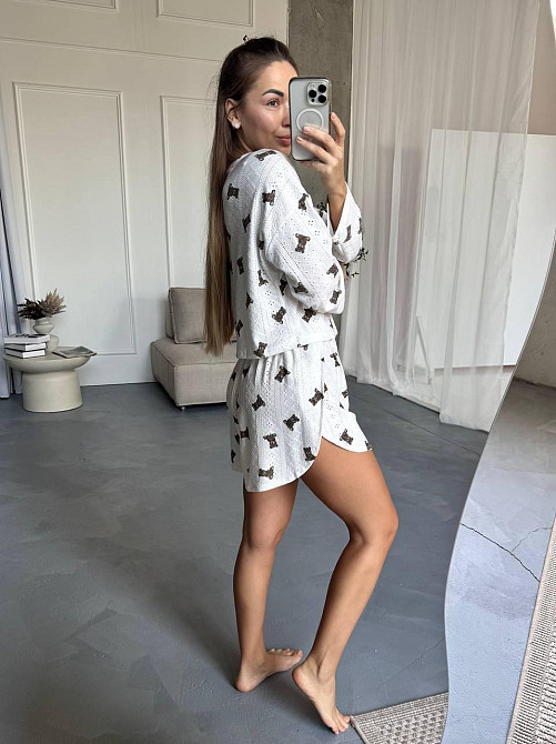 Женский домашний комплект двойка с мишками коттон 44/46 Одесса - изображение 3