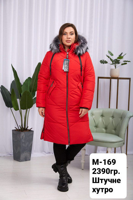 Жіноча довга зимова куртка великих розмірів із натуральним хутром.  56-66р. Київ - фото 2