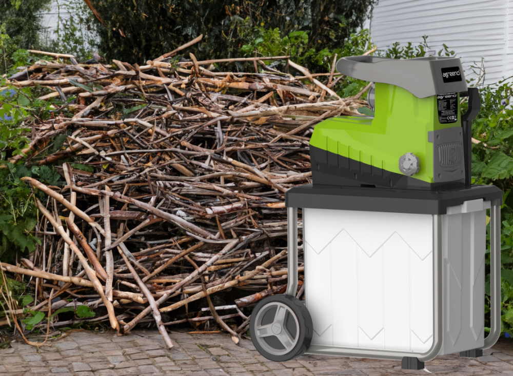 Подрібнювач гілок електричний AGREENO 3600Вт 60л (Польща) Київ - фото 9