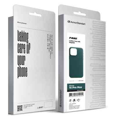 Чохол до мобільного телефона Armorstandart FAKE Leather Case Apple iPhone 15 Pro Max Sequoia Green (ARM76309) Вінниця