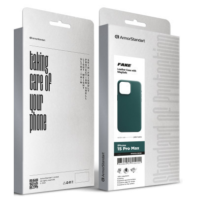 Чохол до мобільного телефона Armorstandart FAKE Leather Case Apple iPhone 15 Pro Max Sequoia Green (ARM76309) Вінниця - фото 5