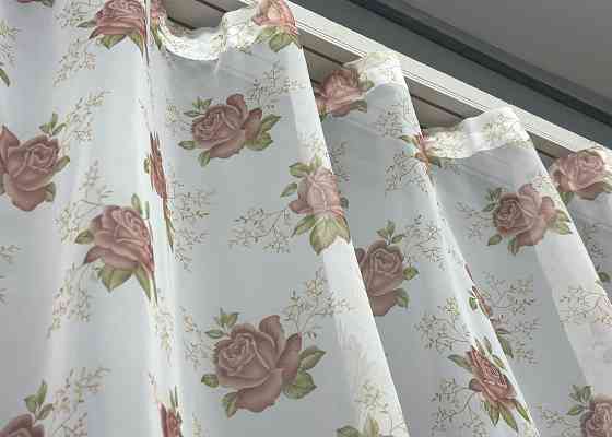 Тюль шифоновая с принтом цвет белый с пудровым 1808т Киев