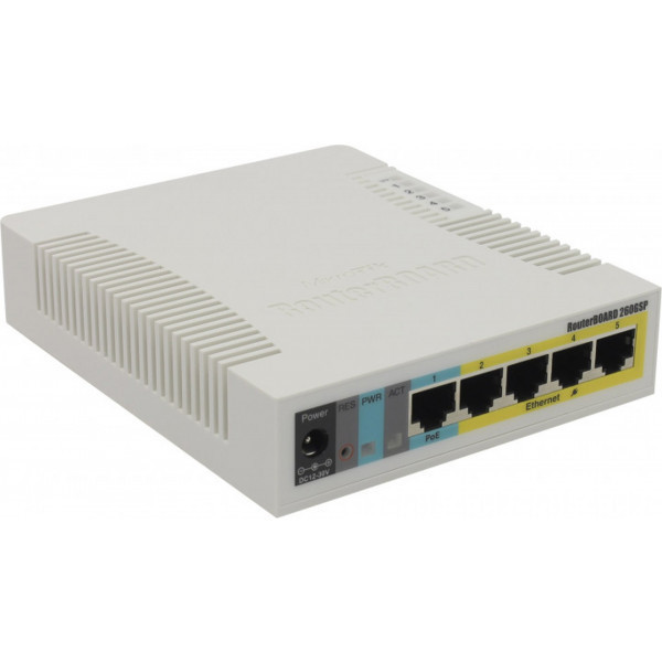 Комутатор Mikrotik RB260GSP, 5-port Gigabit smart switch with SFP cage, SwOS, plastic case, PSU Киев - изображение 2