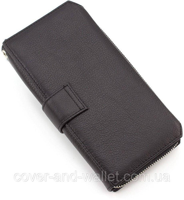 Чоловічий шкіряний гаманець клатч чорного кольору ST 228 Київ - фото 2