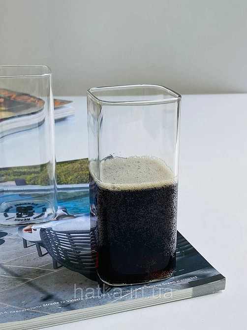 Склянка стильний скляний "Квадратна" 370 мл прозорий для дому та ресторану 102-555 Київ - фото 7