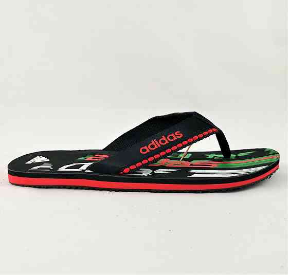 Чоловічі в'єтнамки Капці Adidas Шльопанці Чорні з Червоним Шльопанками (розміри: 45) Дніпро