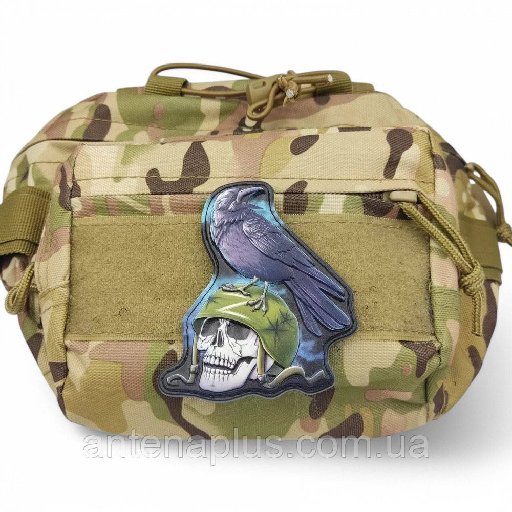 Череп и ворон объемный шеврон / патч Киев - изображение 2