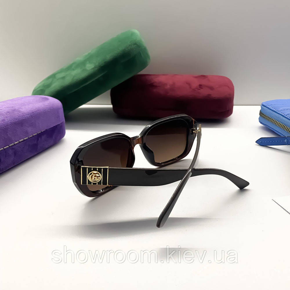 Жіночі брендові сонцезахисні окуляри GG (09160) brown Київ - фото 4