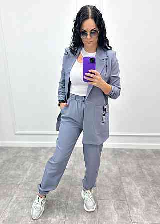 Жіночий повсякденний костюм "Altera" оптом | Батал | Розпродаж моделі Сірий, 50-52 Київ