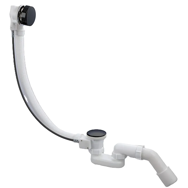 Сифон для ванни Koer BD-04-05 1 1/2" напівавтомат з переливом, без ревізії (чорний верх) (KR5443) Чернівці - фото 1