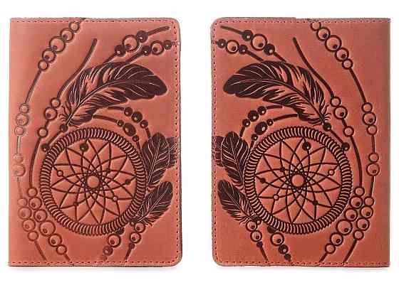 Ексклюзивна обкладинка для паспорта з вінтажній шкіри SHVIGEL 13792 Червона Київ