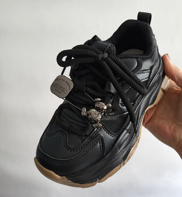 Кросівки для дівчинки підлітка чорні 33,34,35,36,37,38 Миколаїв - фото 5