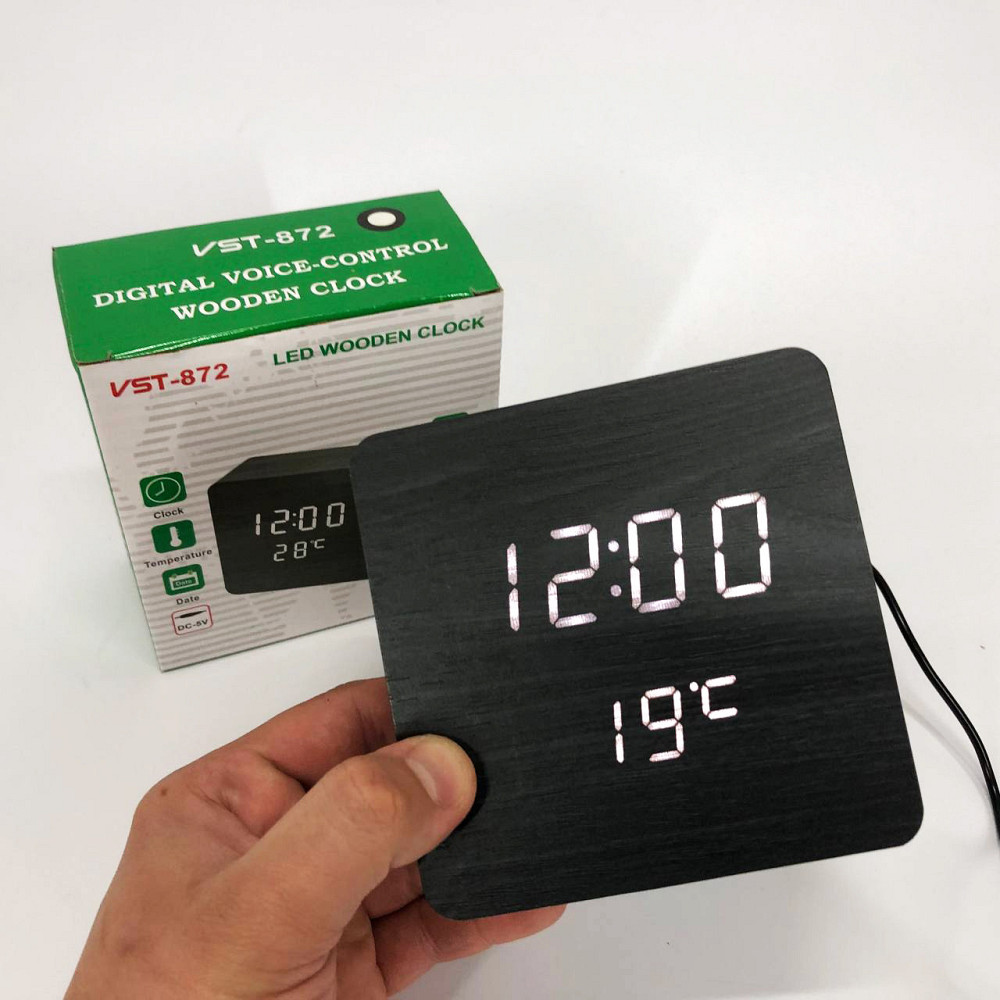 Часы с дисплеем температуры и влажности воздуха VST-872-6, Часы электронные с яркими EP-846 цифрами настольные Киев - изображение 6