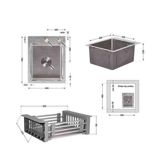 Комплект Lidz Handmade H4050 Мойка для кухни интегрированная Brushed в комплекте с дозатором + Lidz K01G Киев