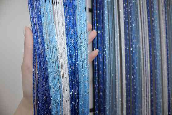 Штори-нитки "Кісея" з люрексом Синій із блакитно-білим 300х300см 1 шт (61-027) Київ