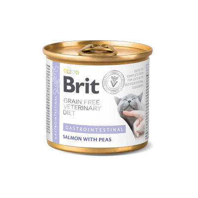 Консерви для котів Brit GF VetDiets Cat Gastrointestinal лосось та горох 200 г (8595602549856) Вінниця - фото 1